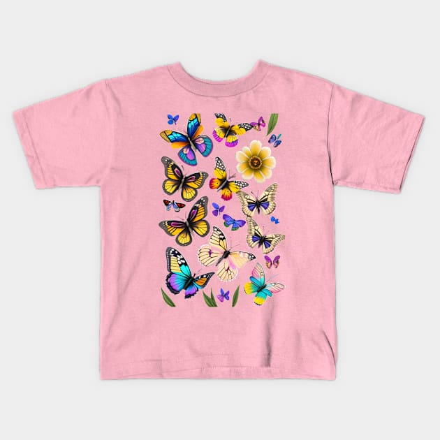 butterflies in flight Kids T-Shirt by Talcomunca